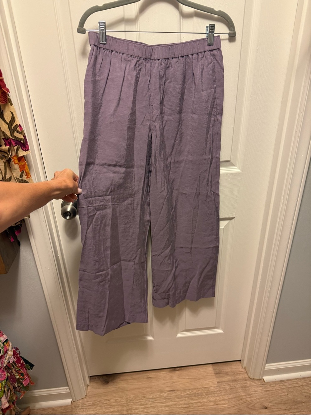 Madewell Lavender Wide-Leg Pull-On Pants
